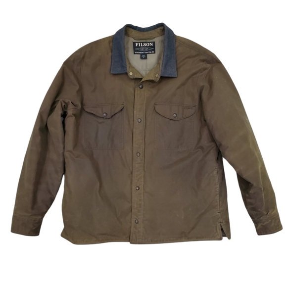 Filson Other - Filson waxed jacket men's XXL otter green quilt lining wool collar personalized